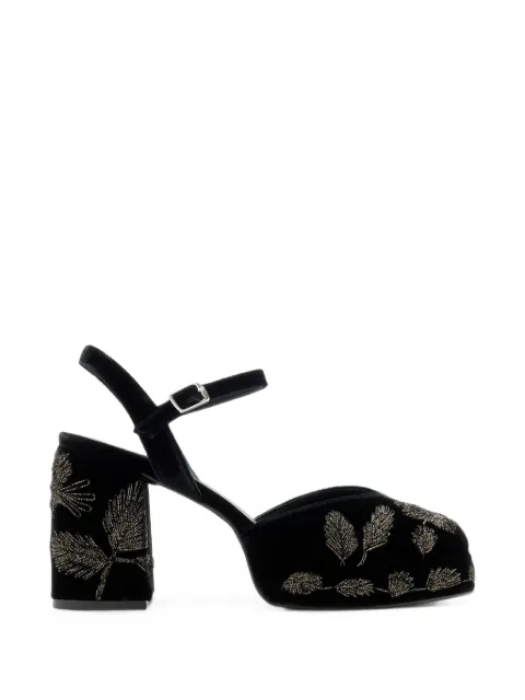 Castañer embroidered velvet pumps