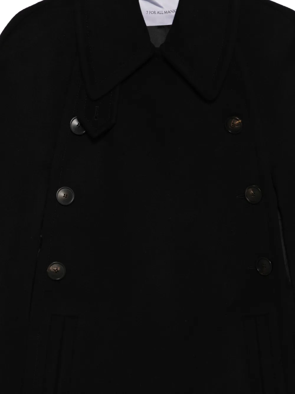 7 For All Mankind Cape met dubbele rij knopen Zwart