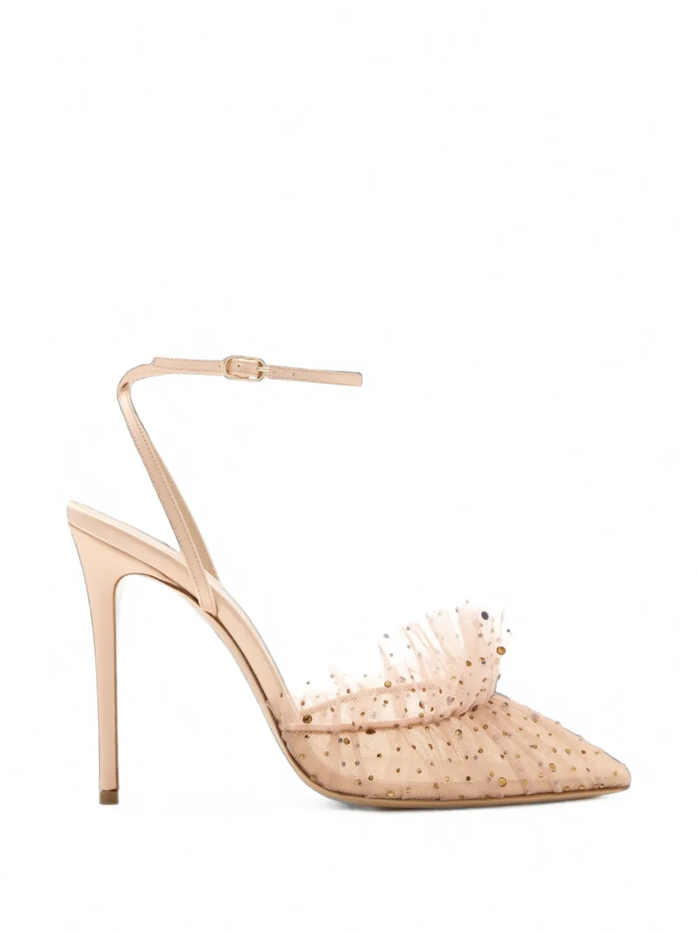 Andrea Wazen Franca Sparkle Crystal-embellished Pumps In Brown