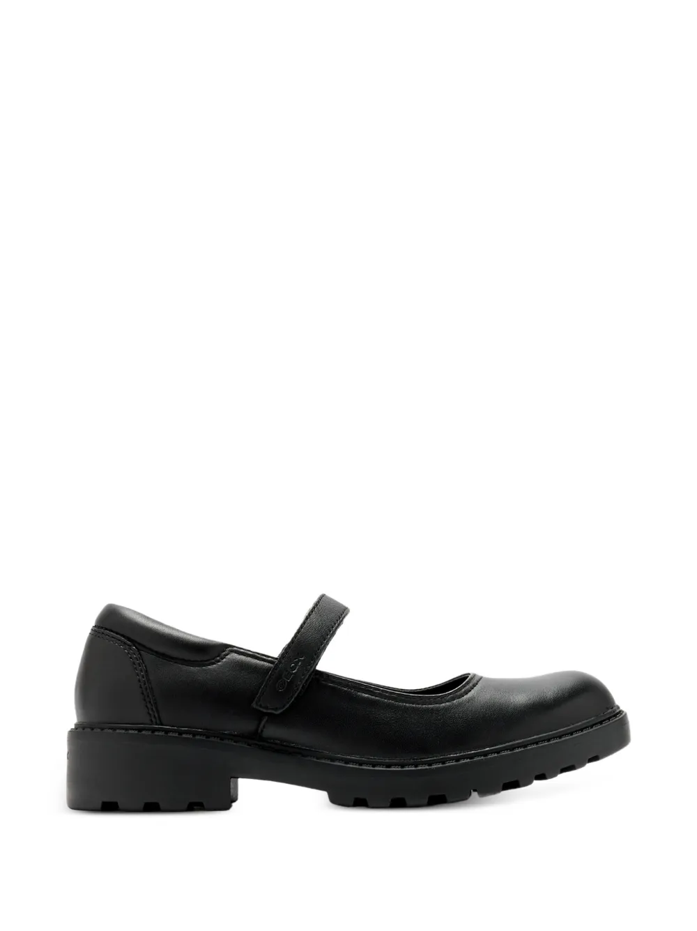 Geox Kids Ballerine Casey in pelle con chiusura con strappi - Nero
