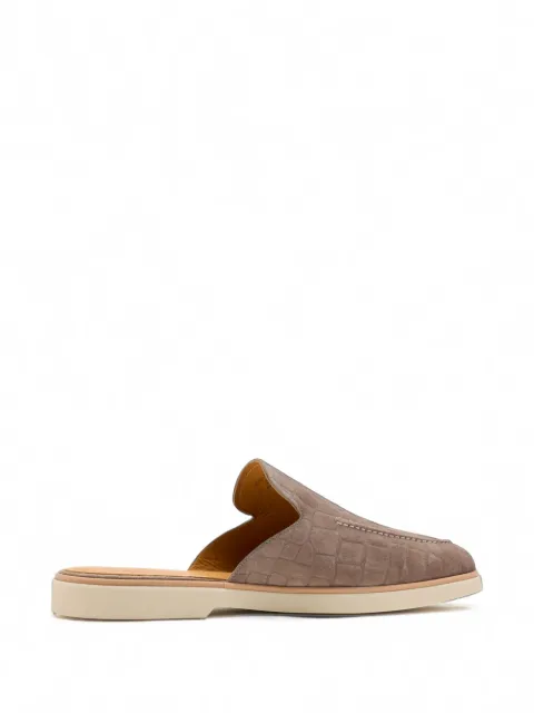 Magnanni crocodile-effect suede mules