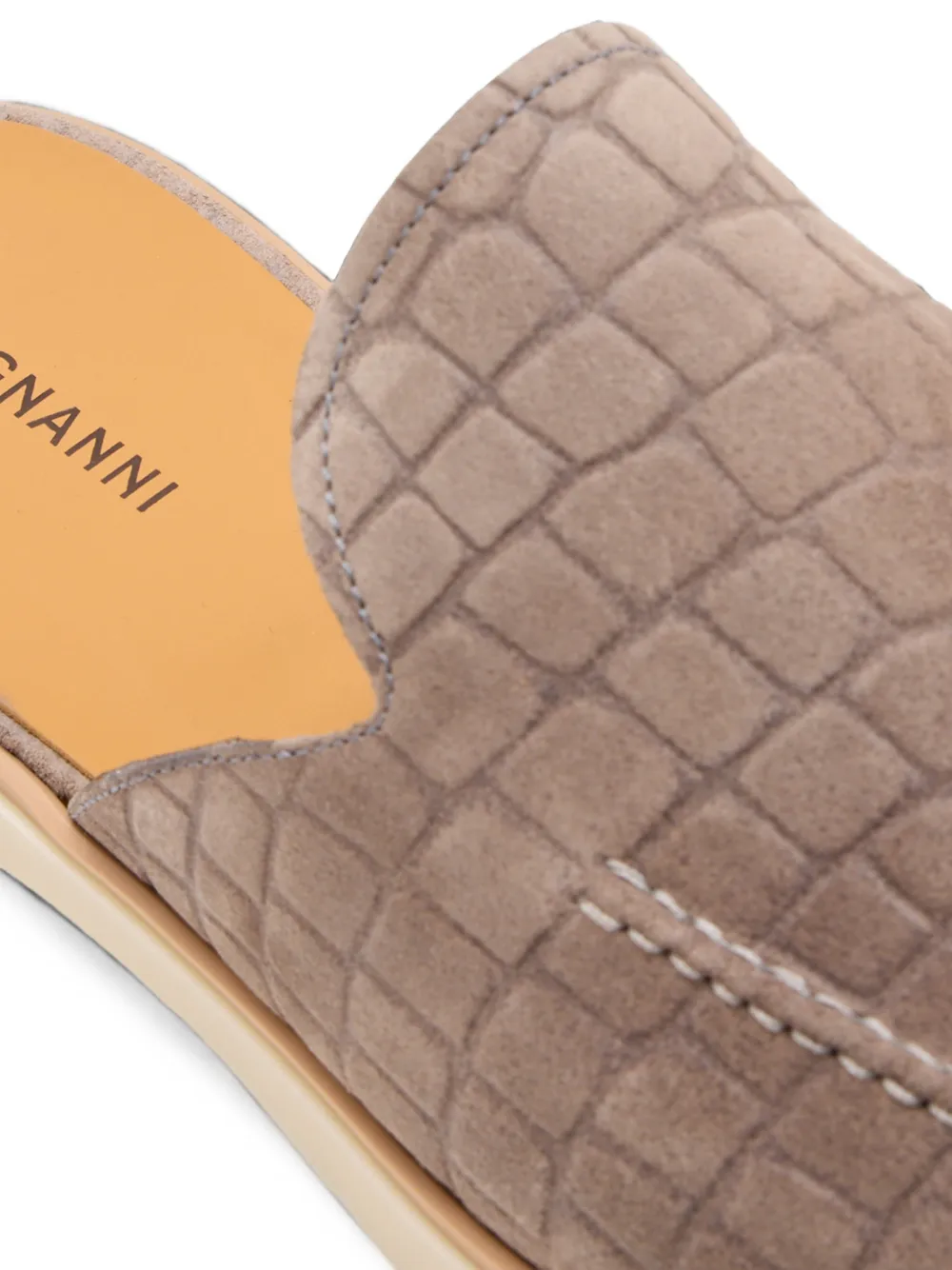 Magnanni Crocodile-effect Suede Mules In Multi