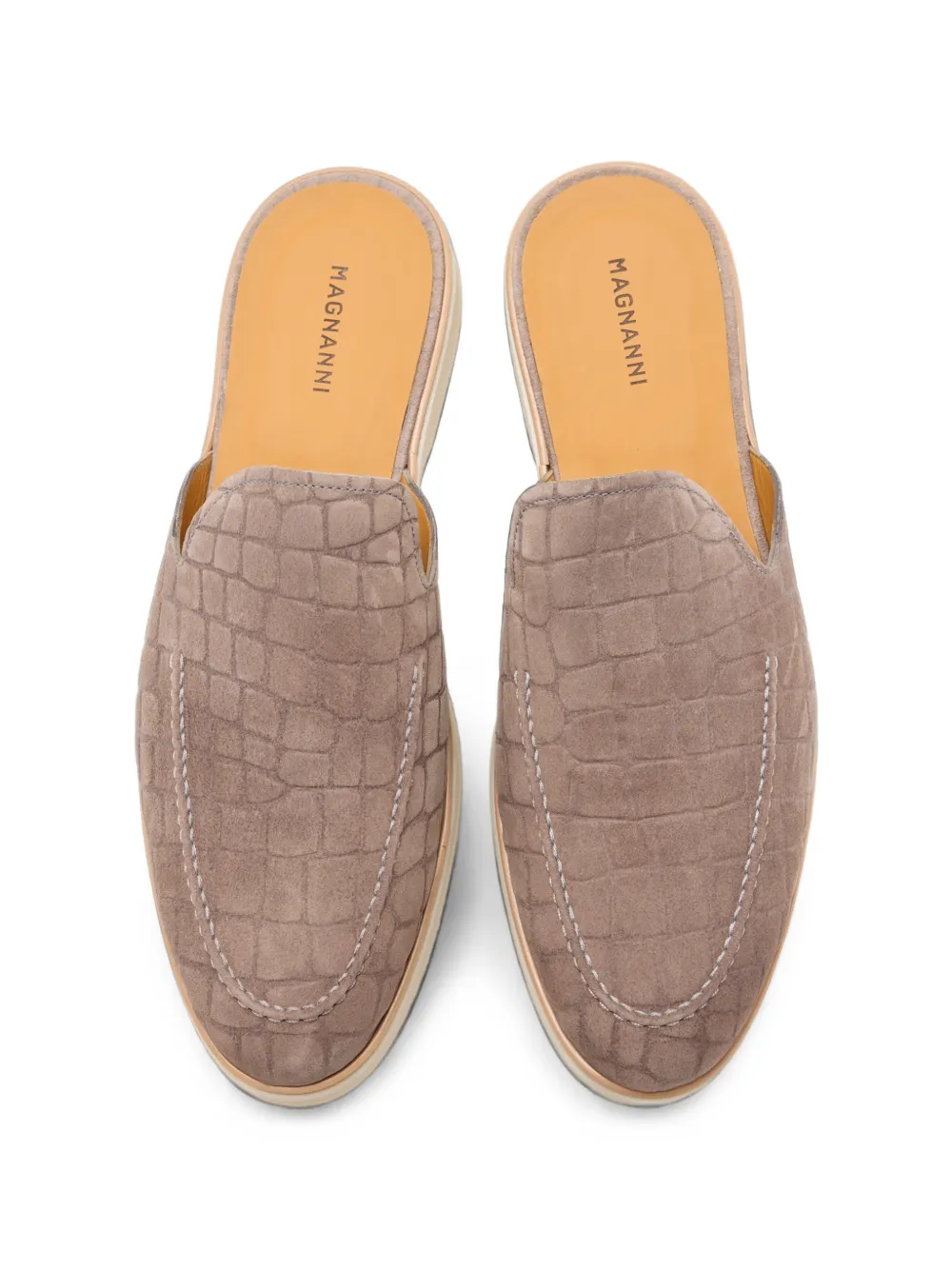 Magnanni Crocodile-effect Suede Mules In Multi