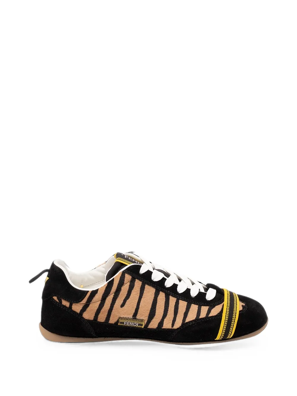FENDI Wrap tiger-print panelled sneakers