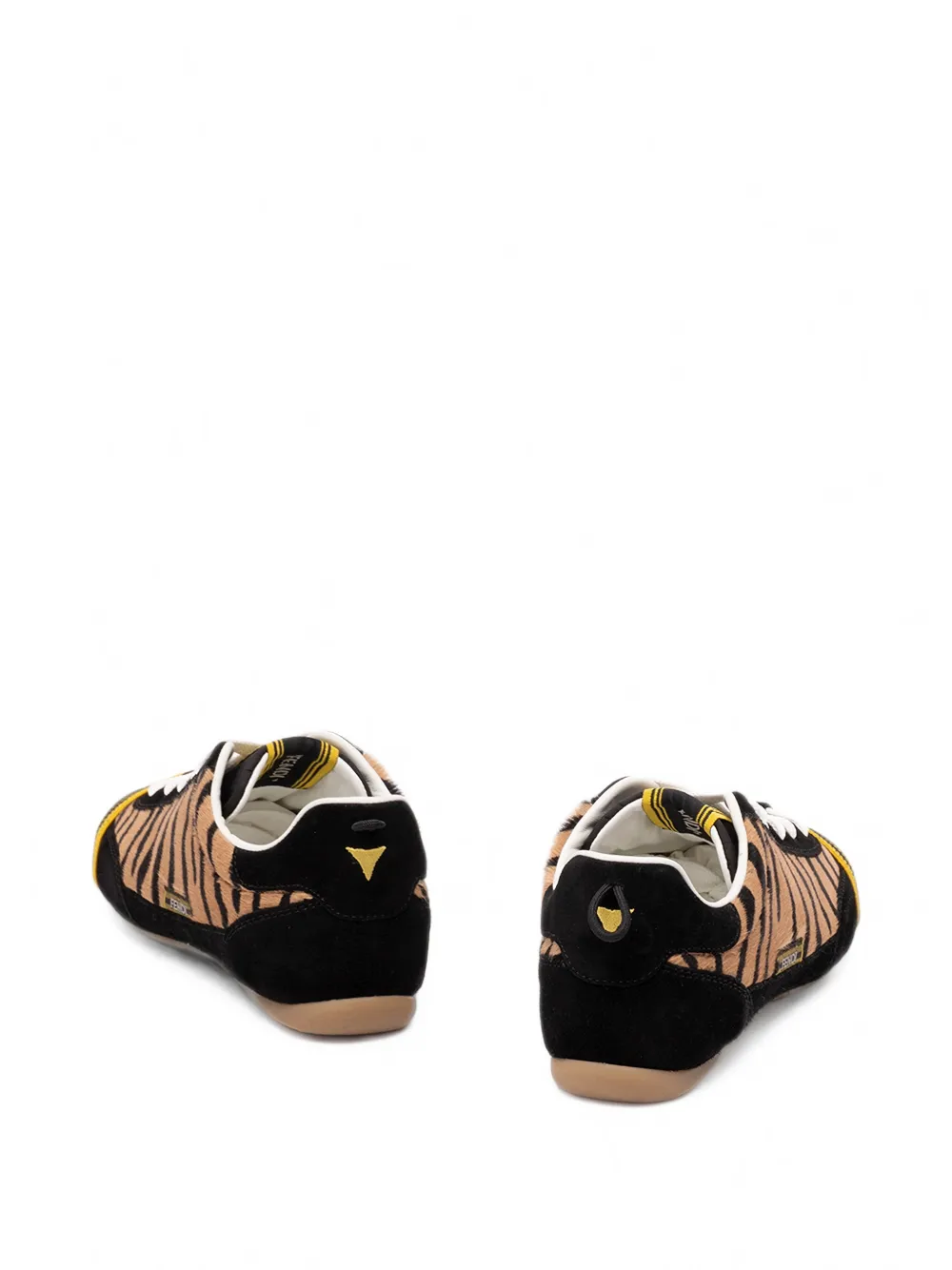 FENDI Wrap tiger-print panelled sneakers Bruin