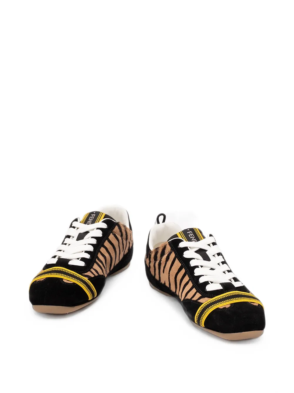 FENDI Wrap tiger-print panelled sneakers Bruin