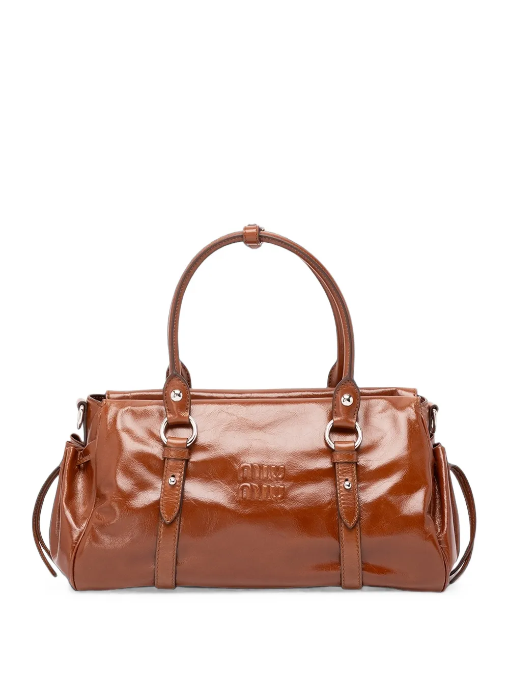 Miu Miu shiny leather handbag - Marrone