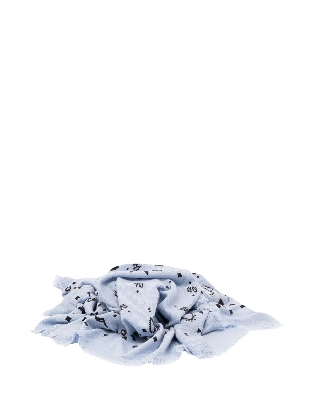 kujten bandana-print frayed scarf - Blu