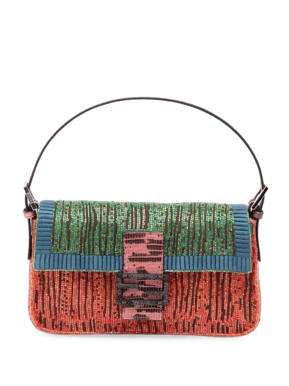 FENDI Baguette bead-embellished shoulder bag - Arancione
