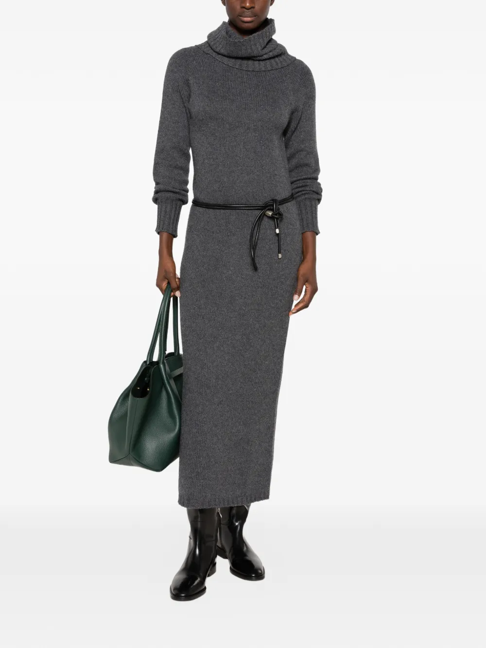 TWINSET Maxi-jurk met col Grijs