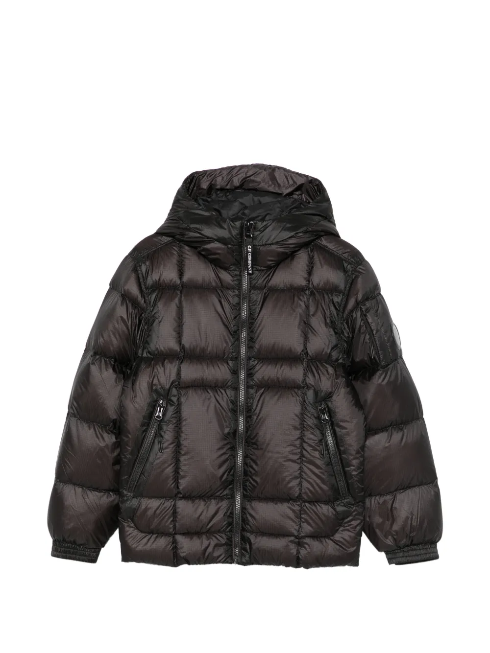 C.P. Company Kids quilted hooded jacket - Nero