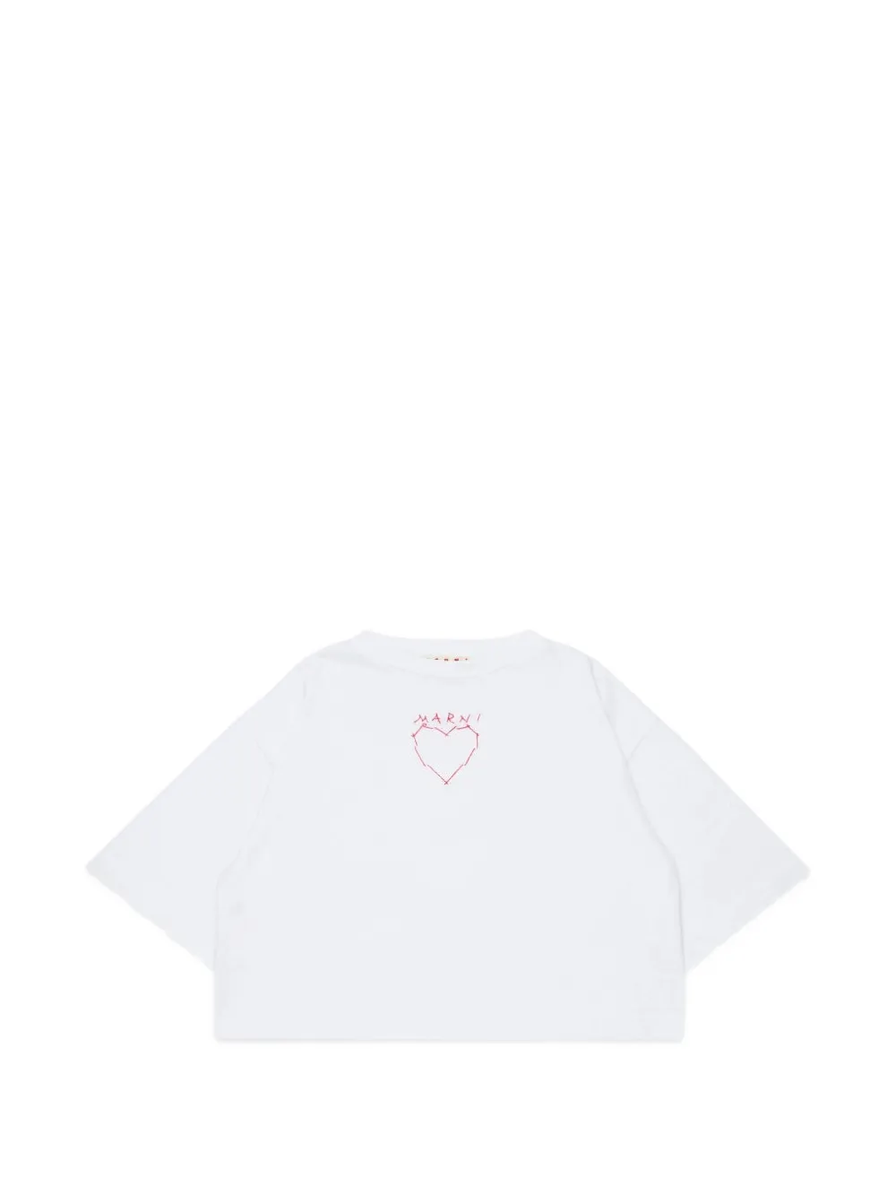 Marni Kids heart-embroidered T-shirt - Weiß