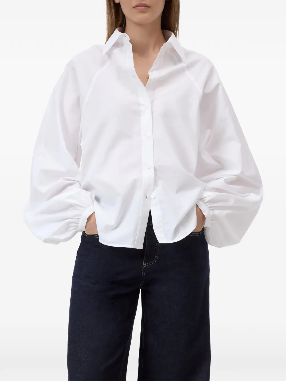 Closed Popeline blouse met raglanmouwen Wit