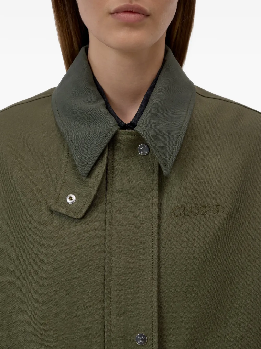 Closed Country jack van katoenen twill Groen