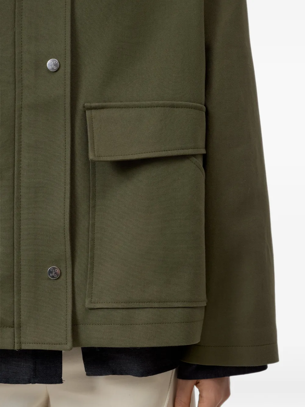 Closed Country jack van katoenen twill Groen