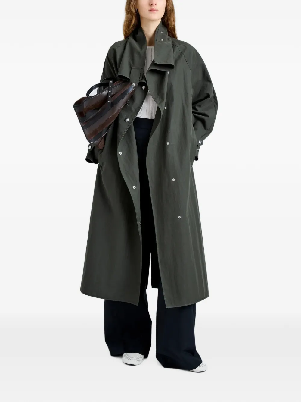 Proenza Schouler White Label Corey trenchcoat Groen