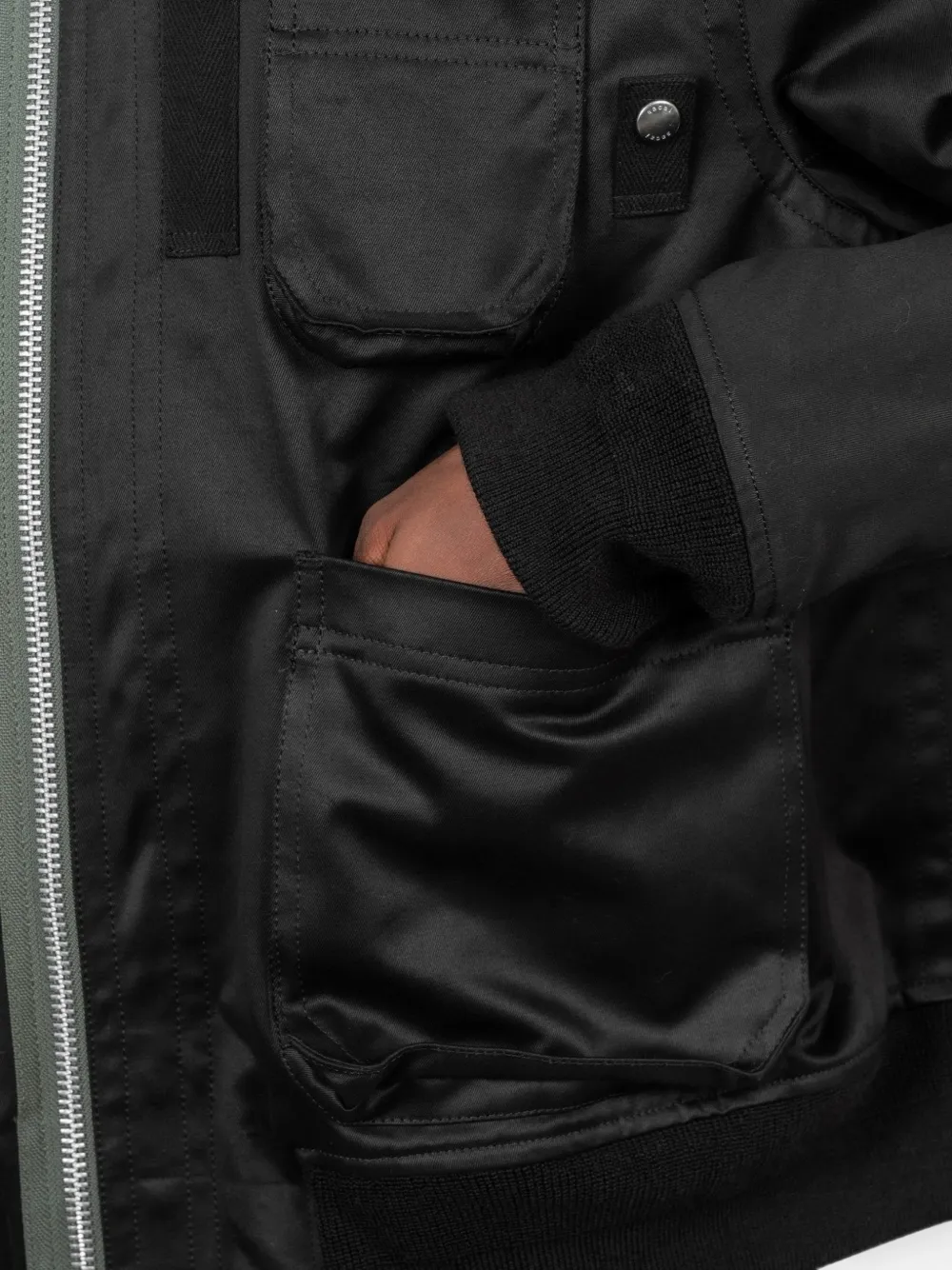 sacai Katoenen chino jack Zwart