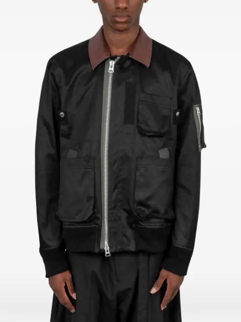 sacai chamarra estilo blusón de algodón