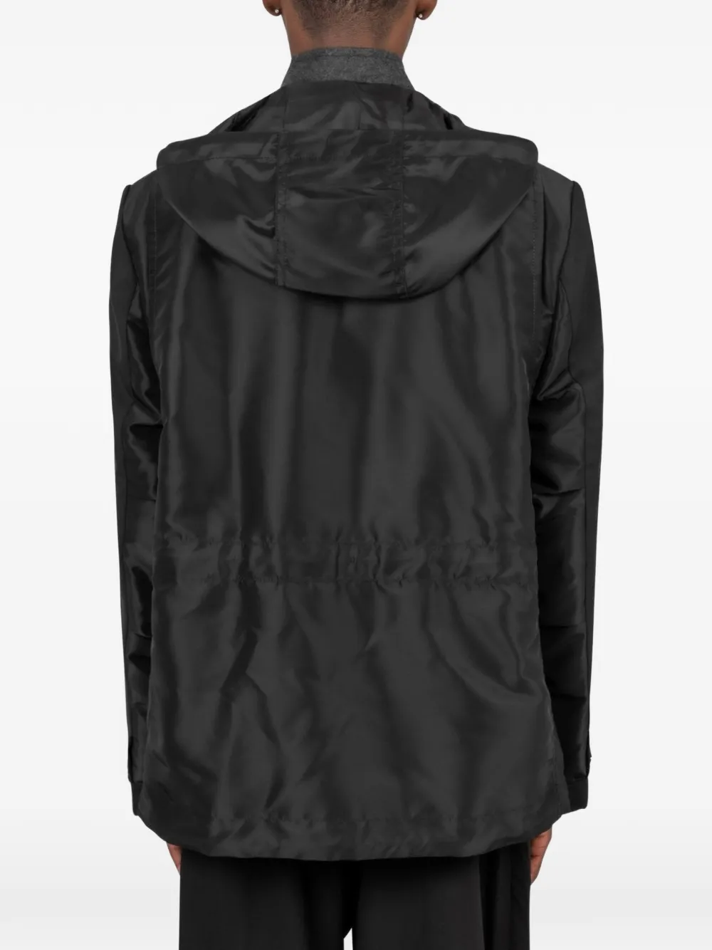 sacai Twill blazer met capuchon Zwart