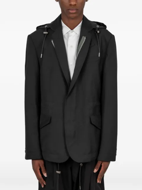 sacai hooded twill blazer