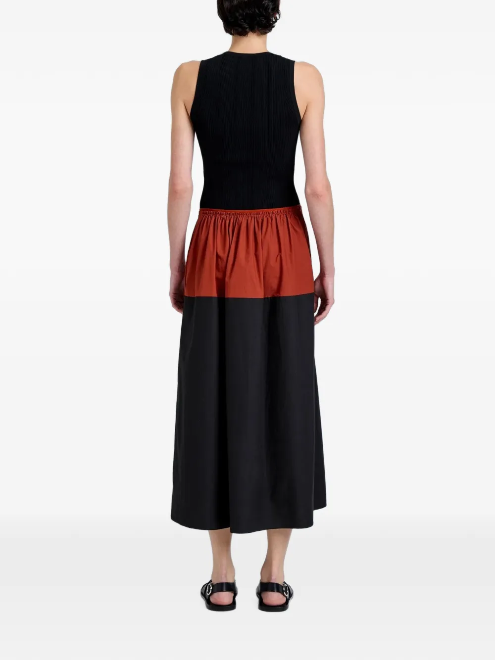 Proenza Schouler White Label Nyla midi-rok met colourblocking Rood