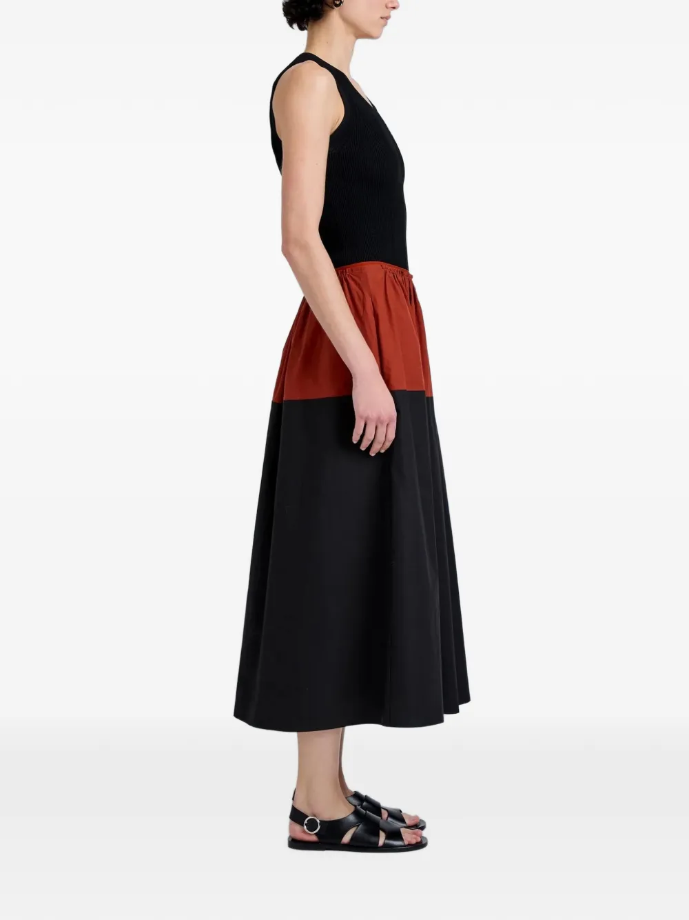 Proenza Schouler White Label Nyla midi-rok met colourblocking Rood
