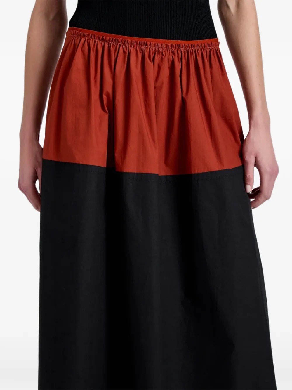 Proenza Schouler White Label Nyla midi-rok met colourblocking Rood