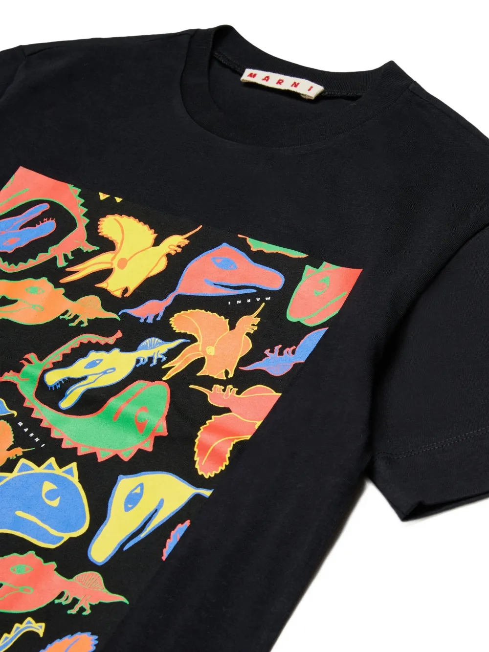 Marni Kids dinosaur-print T-shirt Zwart