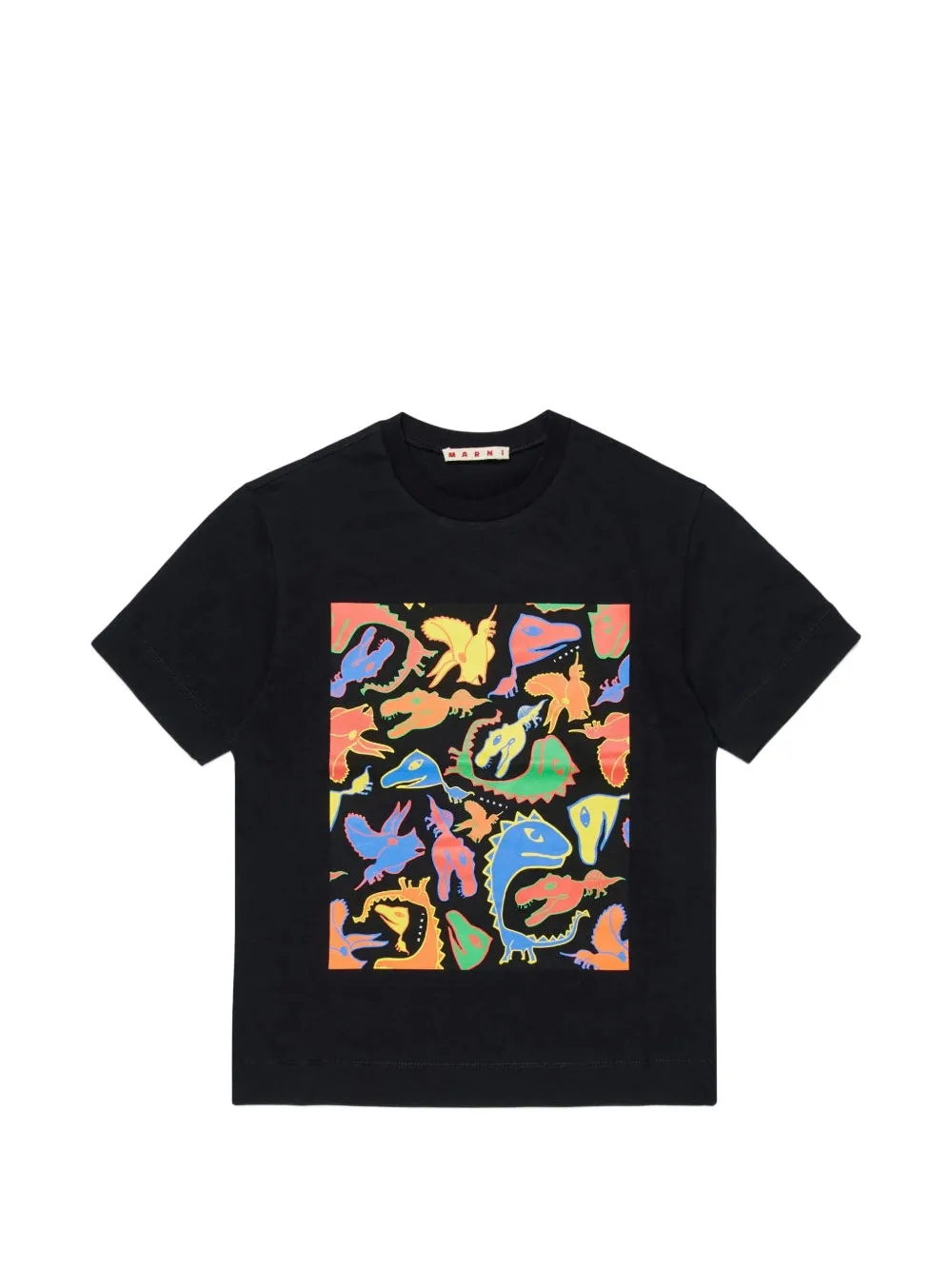 Marni Kids dinosaur-print T-shirt - Nero