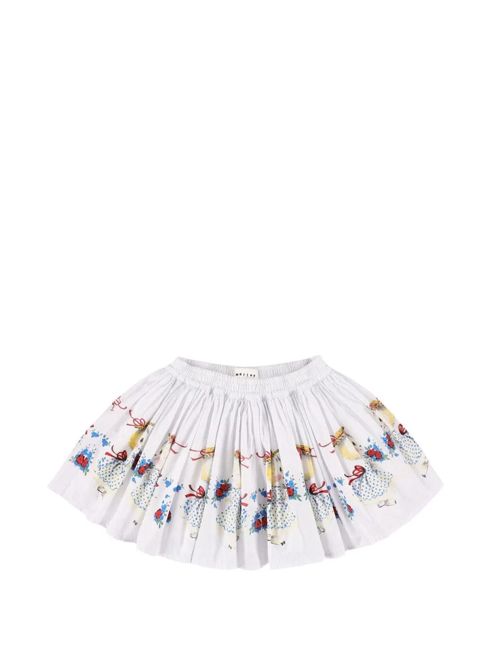 Morley Kids' Whizz Graphic-print Pleated Skirt In White