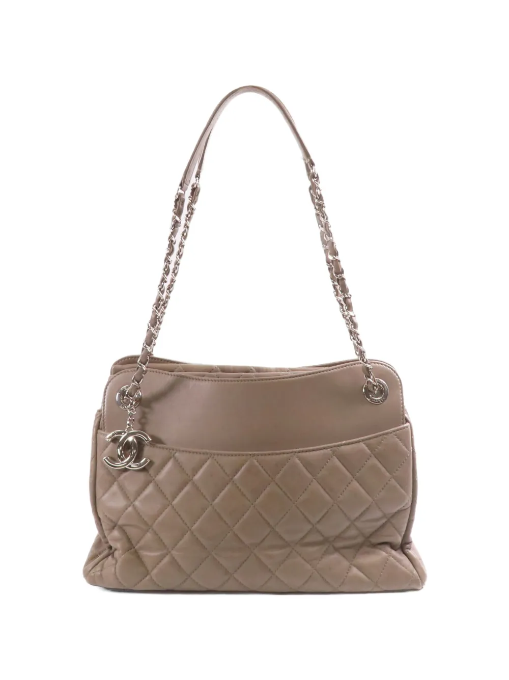 CHANEL Pre-Owned Tote Bag mit Steppung und Kettenriemen - Nude