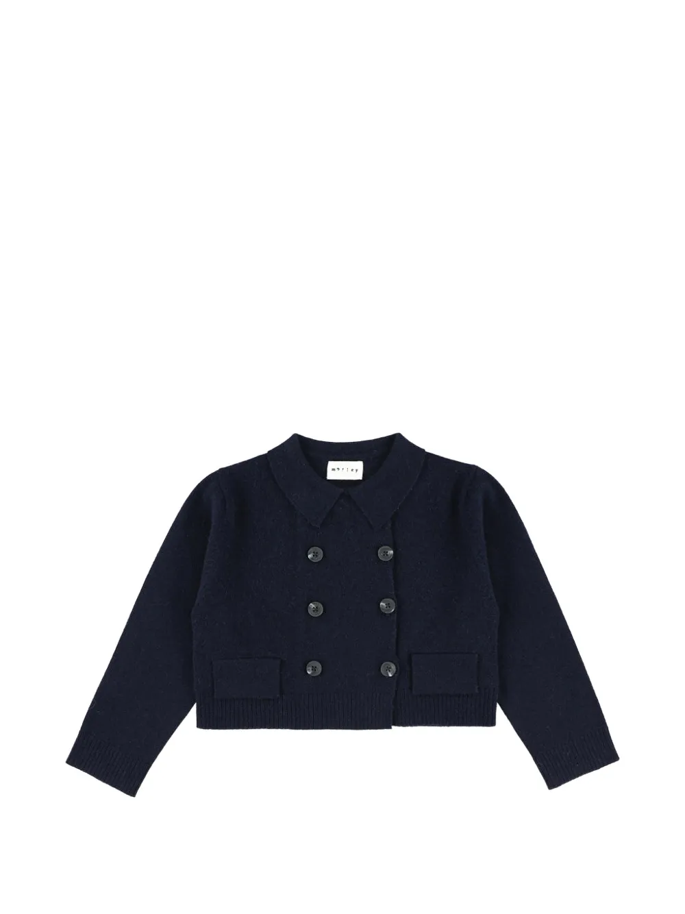 Morley double-breasted cropped sweater - Bleu