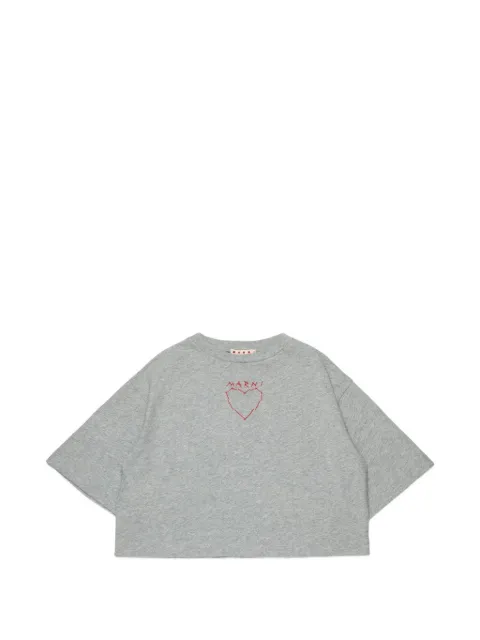 Marni Kids heart-embroidered T-shirt