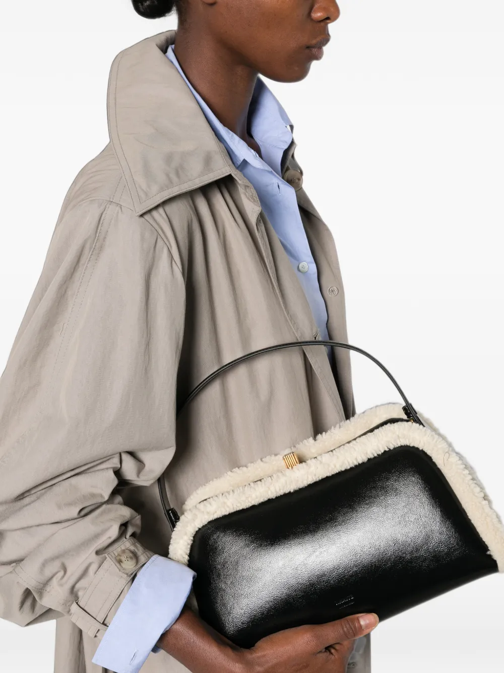 KHAITE Cate leren shopper Zwart