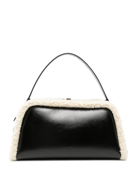 KHAITE bolso shopper Cate de piel con ribete de pelo