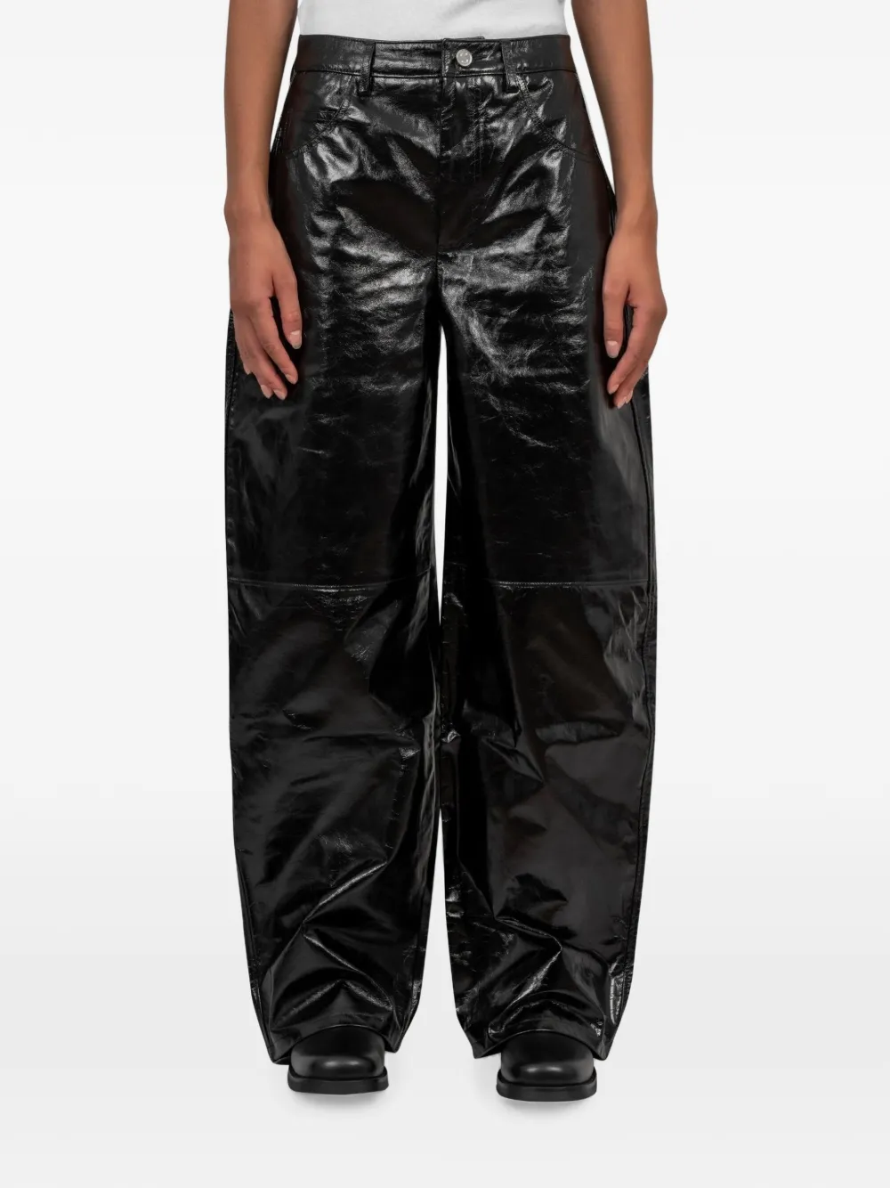 Séfr Soline Leather Trousers In Schwarz