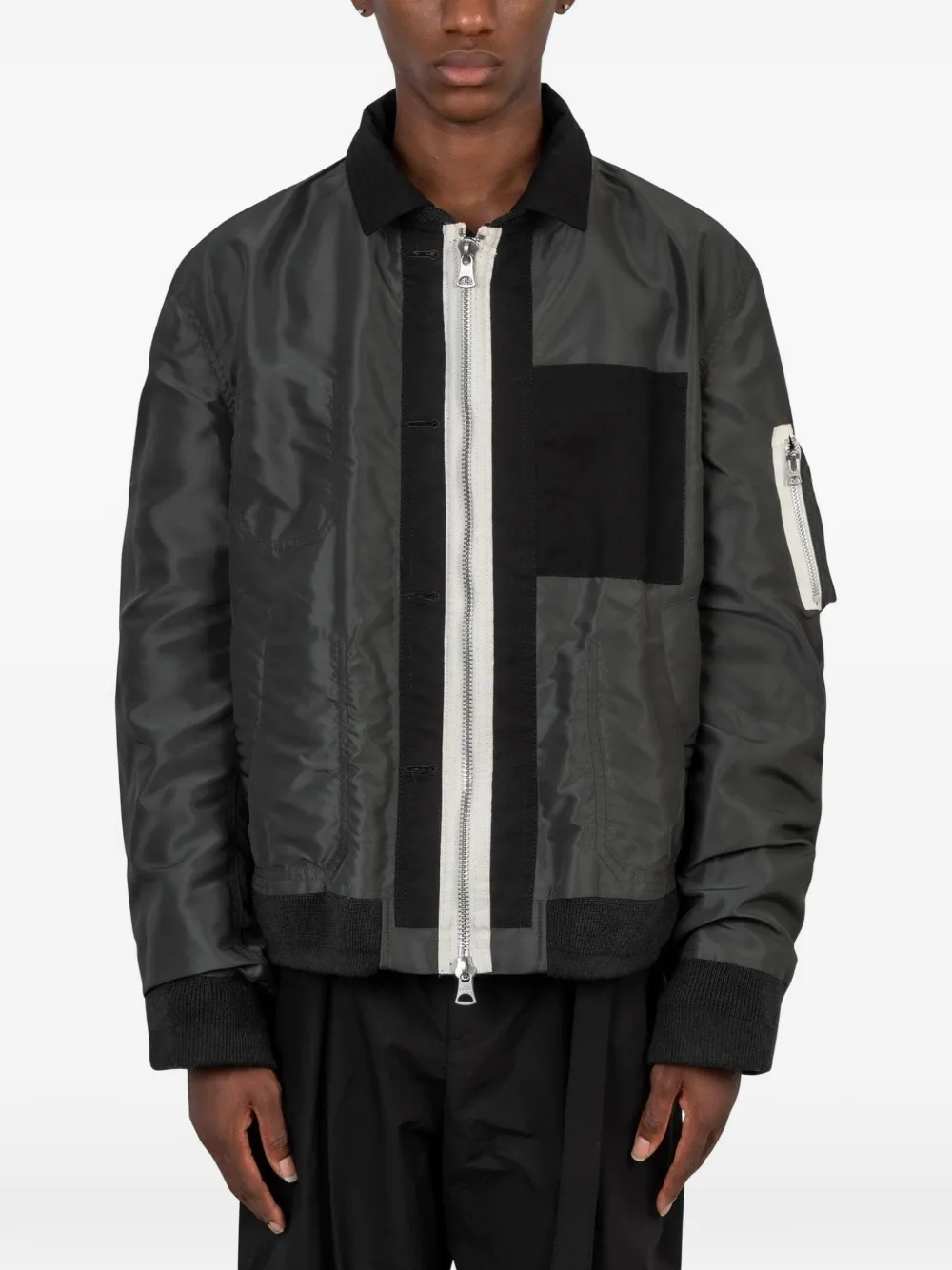 sacai Omkeerbaar nylon-twill jack Zwart