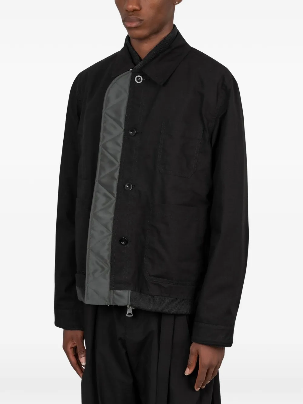 sacai Omkeerbaar nylon-twill jack Zwart
