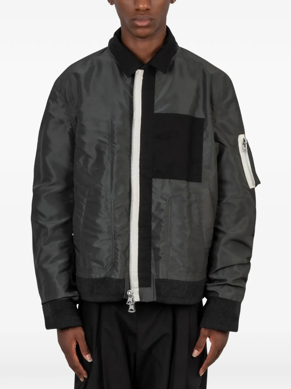 sacai Omkeerbaar nylon-twill jack Zwart