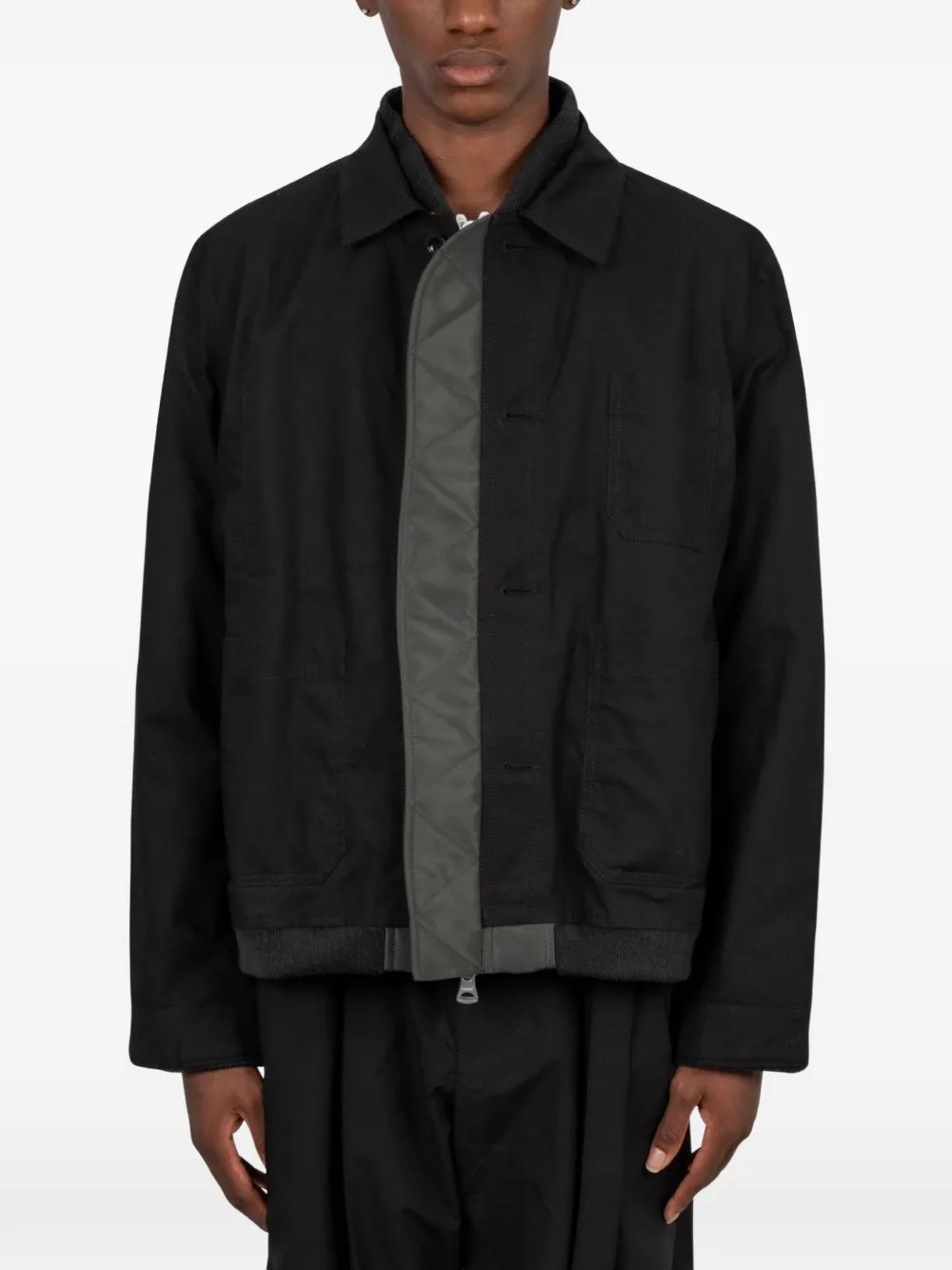 sacai Omkeerbaar nylon-twill jack Zwart