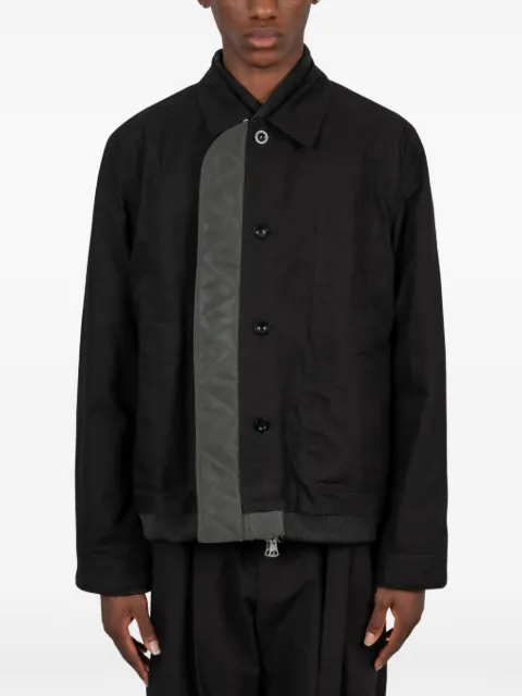 sacai chamarra reversible de sarga y nylon