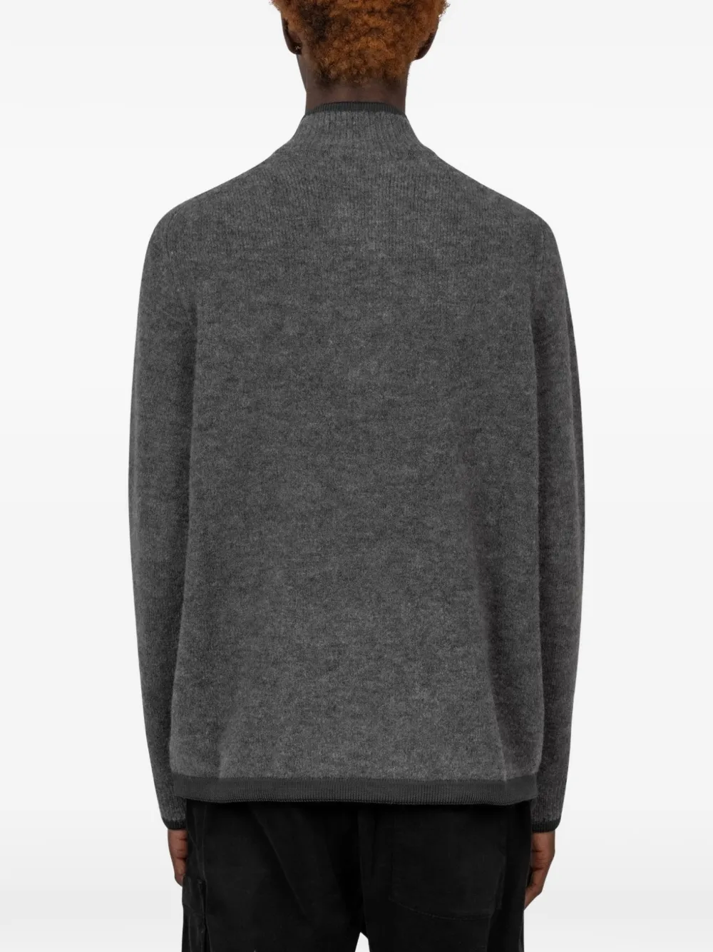 Stone Island 5100026 S.I. Stellina trui van geborstelde wol Grijs
