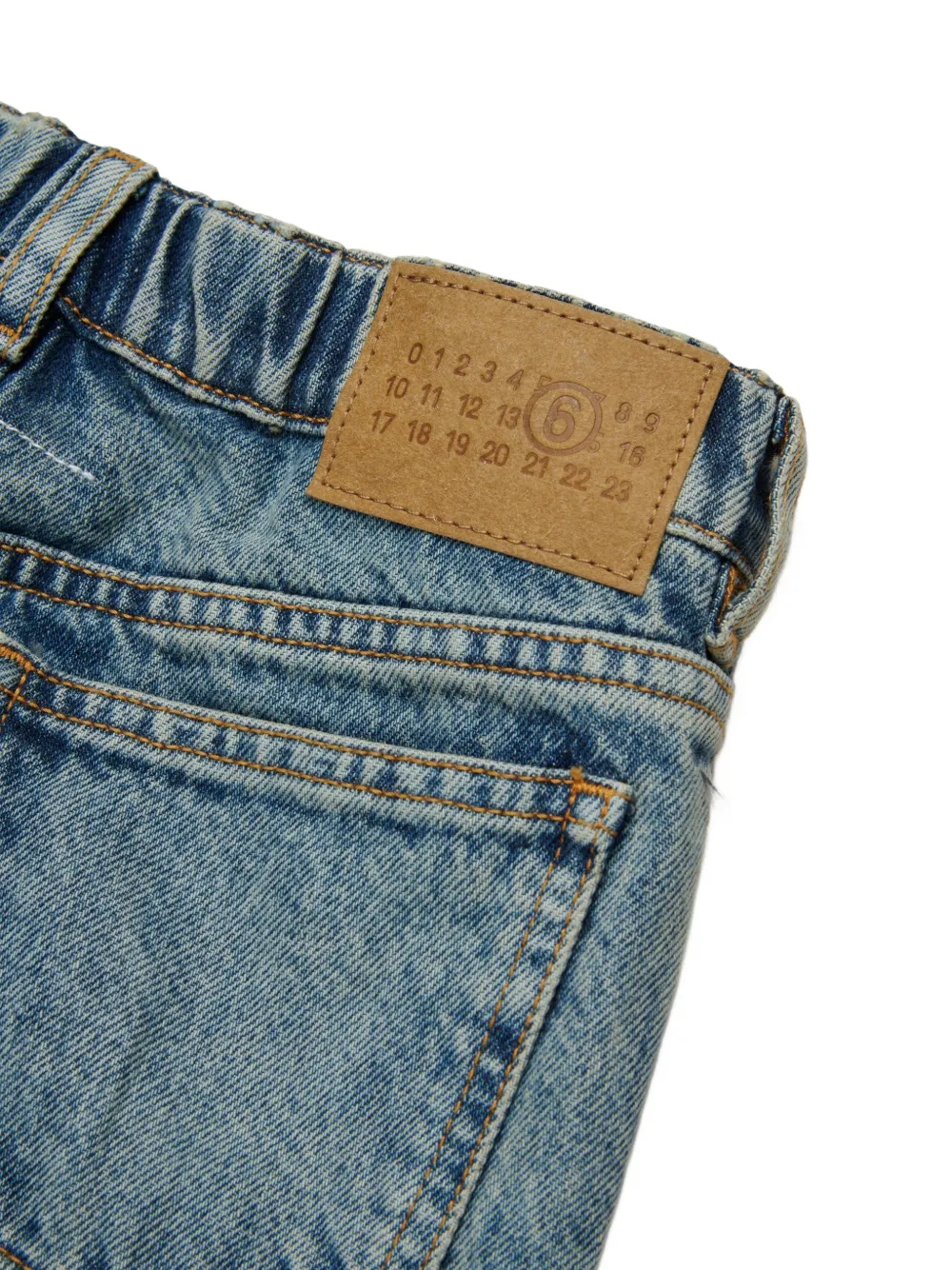 MM6 Maison Margiela Kids acid-wash jeans Blauw
