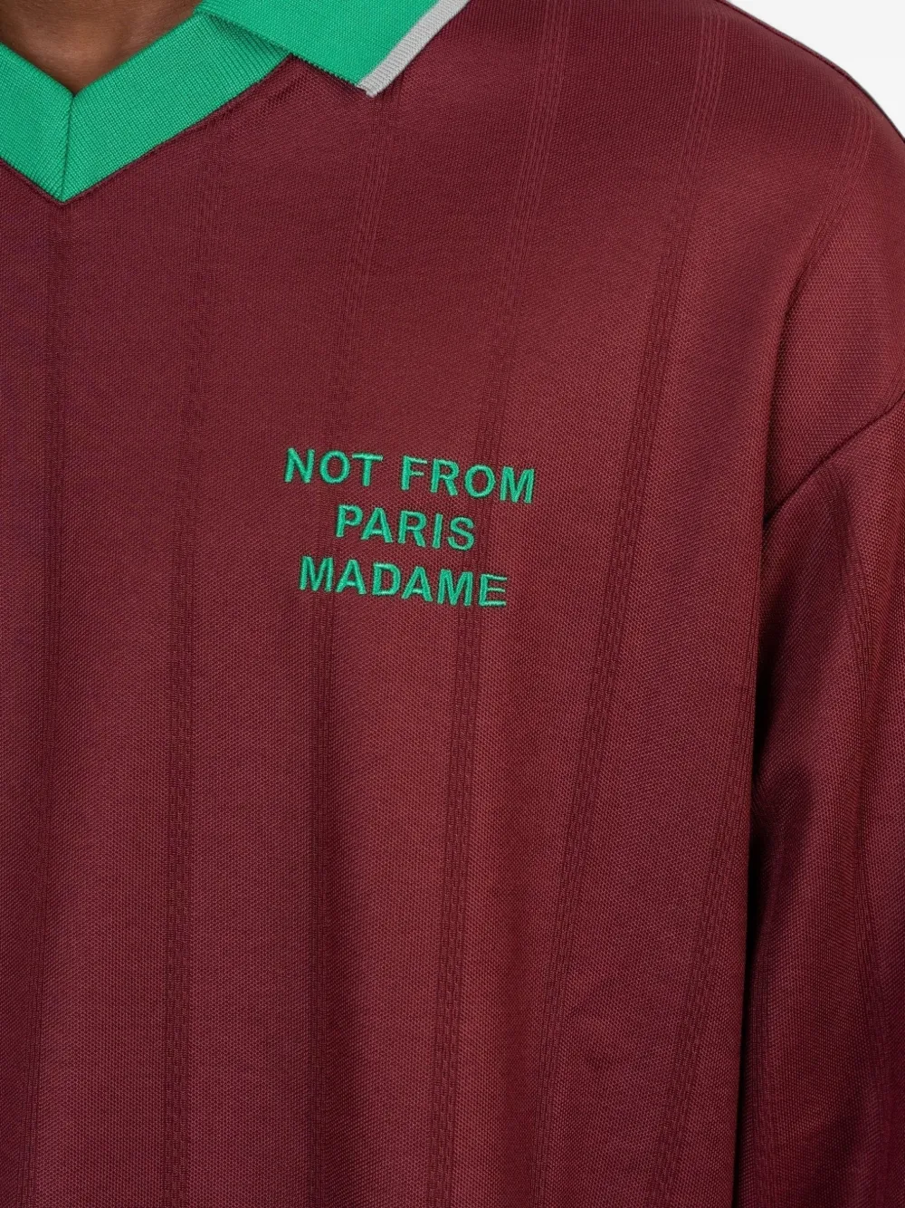 Drôle De Monsieur Poloshirt met lange mouwen en tekst-print Rood
