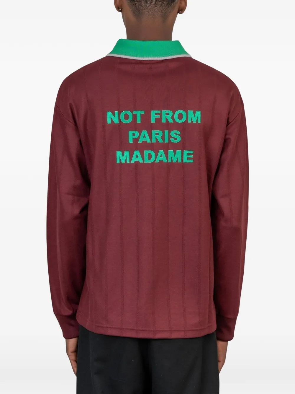 Drôle De Monsieur Poloshirt met lange mouwen en tekst-print Rood