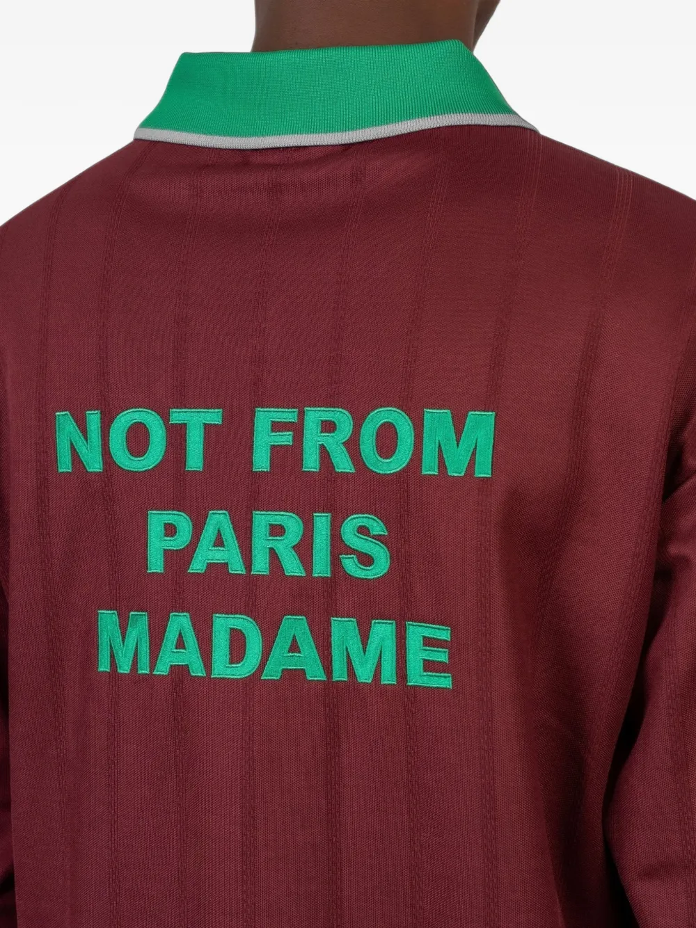 Drôle De Monsieur Poloshirt met lange mouwen en tekst-print Rood