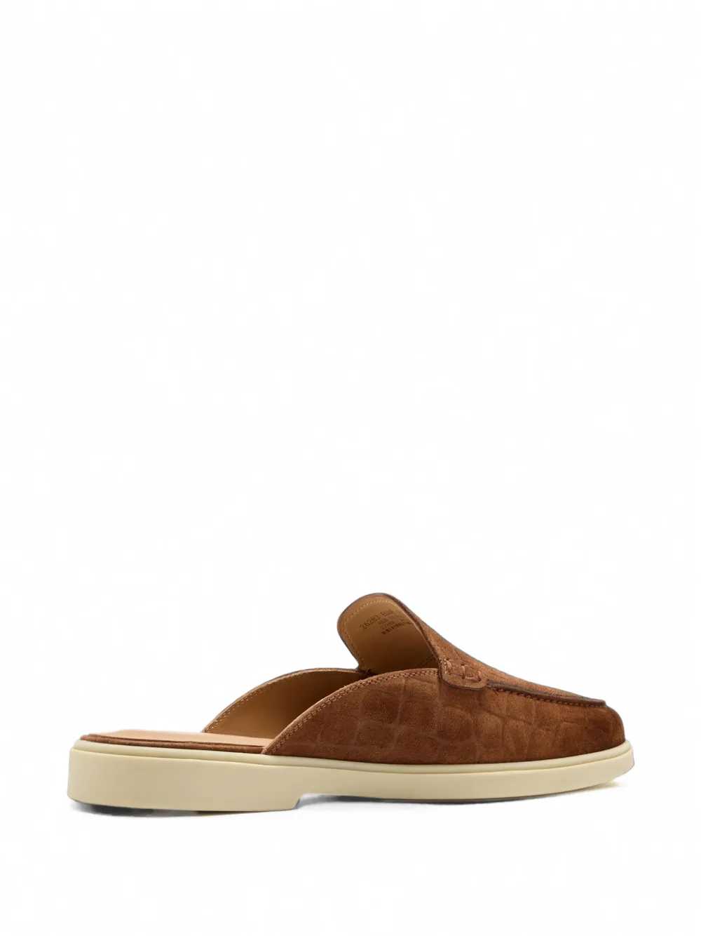 Magnanni Sofia crocodile-effect suede loafers Bruin