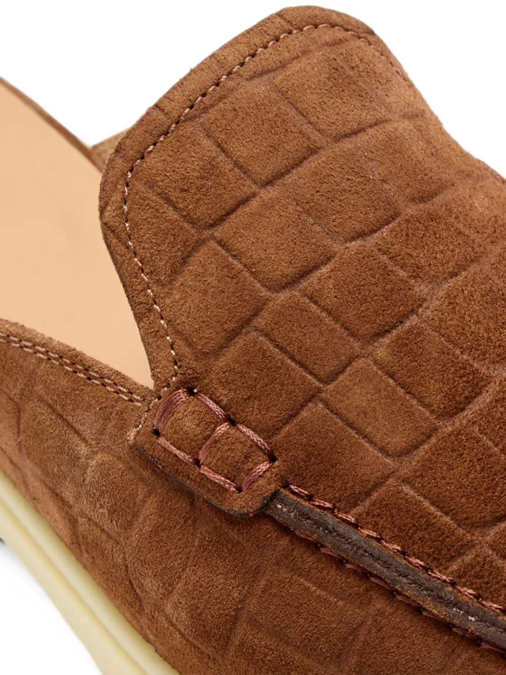 Magnanni Sofia crocodile-effect suede loafers Bruin