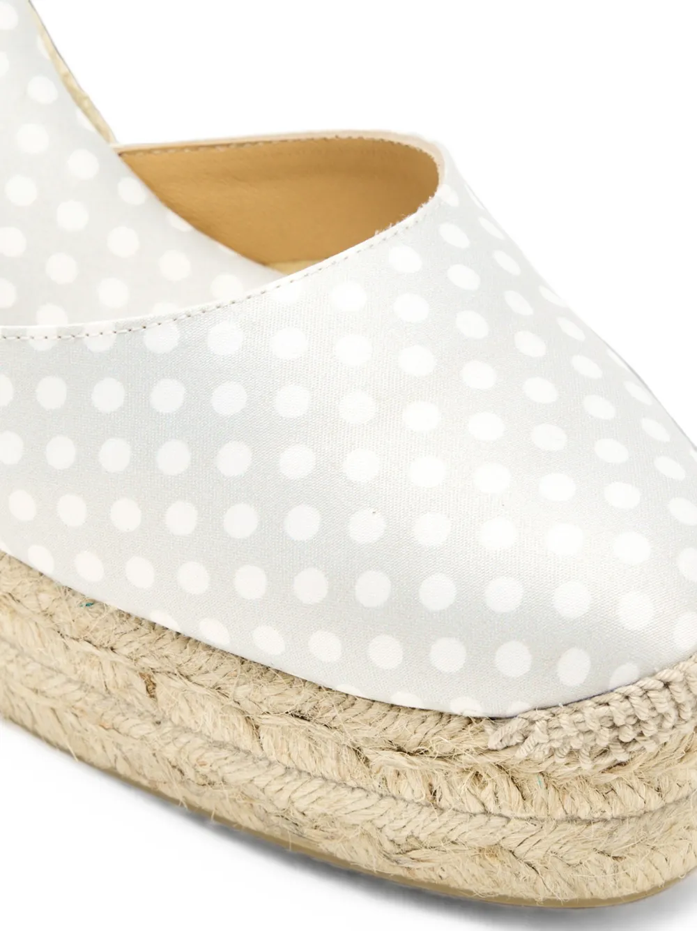 Castañer Carina polka-dot wedge espadrilles Grijs
