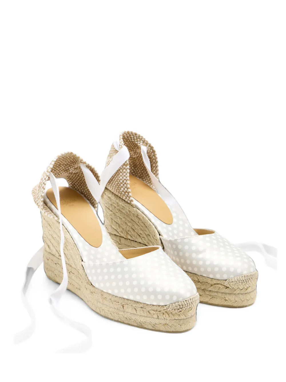 Castañer Carina polka-dot wedge espadrilles Grijs